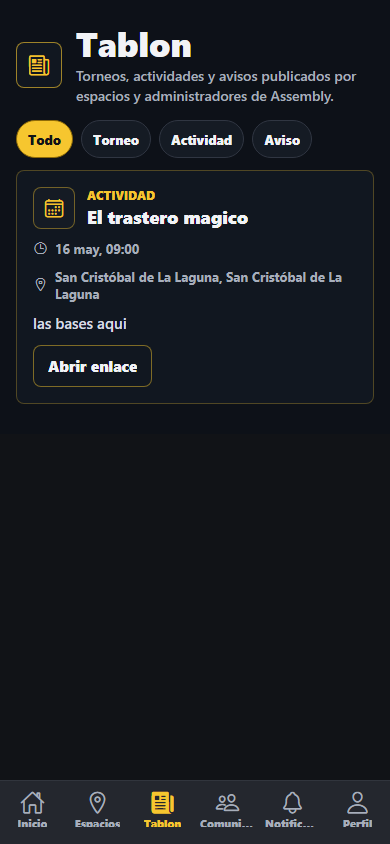 Tablón de actividades de DeployPoint
